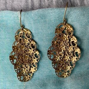 Vintage Bronze OT Turkey Dangle Earrings